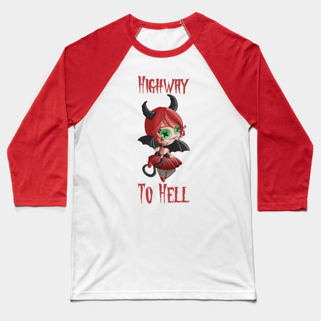 Devil Girl Baseball T-Shirt by Cardea Creations